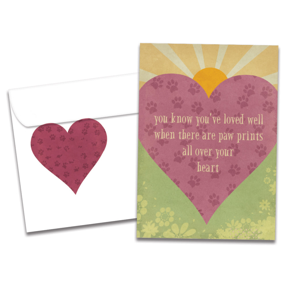 Loved Well Pawprints Pet Sympathy Card