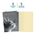 Load image into Gallery viewer, The cover and inside of Tree-Free’s Thoughts Of You Friendship Card card, along with the following text: “1 greeting card, 1 matching envelope”
