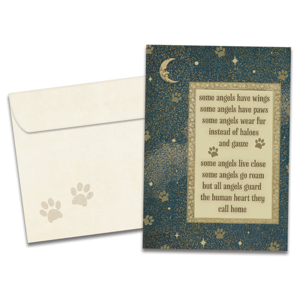 The cover of Tree-Free's Pet Angels card, along with its matching envelope.
