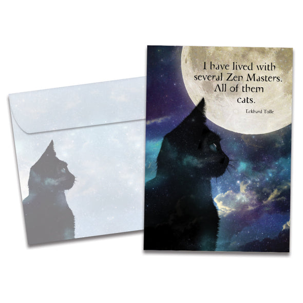 The cover of Tree-Free's Zen Cats card, along with its matching envelope.