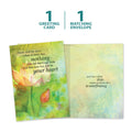Load image into Gallery viewer, The cover and inside of Tree-Free’s Memories Overflowing Sympathy Card card, along with the following text: “1 greeting card, 1 matching envelope”
