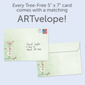 Load image into Gallery viewer, The envelope for Tree-Free’s Who Matters card, along with the following text: “Every Tree-Free 5x7 card comes with a matching ARTvelope!”
