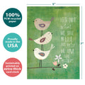 Load image into Gallery viewer, The cover of Tree-Free’s Who Matters card with lines demonstrating its 5x7 dimensions, along with the following text: “100% PCW recycled paper, proudly made in the USA, sustainably printed on extra-thick card stock”
