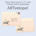 Load image into Gallery viewer, The envelope for Tree-Free’s Well Behaved Women card, along with the following text: “Every Tree-Free 5x7 card comes with a matching ARTvelope!”
