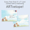 Load image into Gallery viewer, The envelope for Tree-Free’s Easter Secret card, along with the following text: “Every Tree-Free 5x7 card comes with a matching ARTvelope!”
