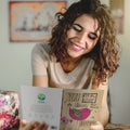 Load image into Gallery viewer, Lifestyle image(s) featuring Tree-Free’s Never Too Happy card

