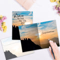 Load image into Gallery viewer, The inside of Tree-Free’s Dare to Live card, with the cover and envelope in the background.
