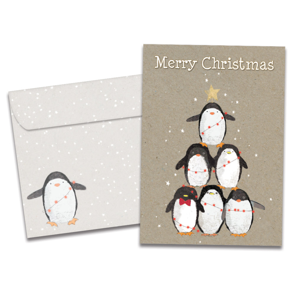 Penguin Pile Christmas Card