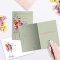 Load image into Gallery viewer, The inside of Tree-Free’s Wedding Congratulations Wedding Card card, with the cover and envelope in the background.
