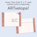 Load image into Gallery viewer, The envelope for Tree-Free’s I Have Found The One Love Card card, along with the following text: “Every Tree-Free 5x7 card comes with a matching ARTvelope!”
