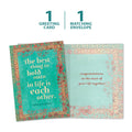 Load image into Gallery viewer, The cover and inside of Tree-Free’s Each Other Wedding Card card, along with the following text: “1 greeting card, 1 matching envelope”
