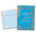 Load image into Gallery viewer, The cover of Tree-Free&#39;s The World is But a Canvas card, along with its matching envelope.
