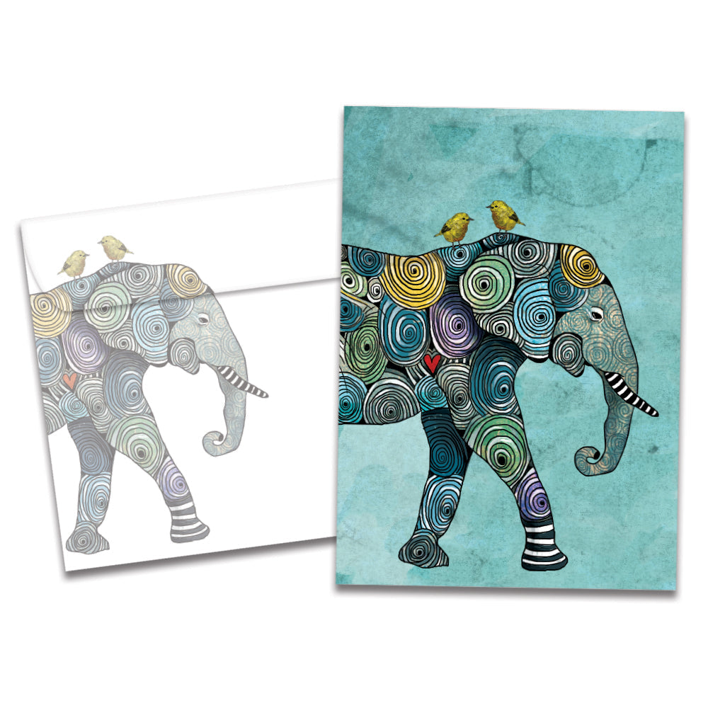 Elephant And Yellowbirds All Occasion Card