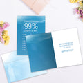 Load image into Gallery viewer, The inside of Tree-Free’s 99% Chance of Wine card, with the cover and envelope in the background.
