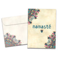 Load image into Gallery viewer, The cover of Tree-Free&#39;s Namaste All Occasion Card card, along with its matching envelope.
