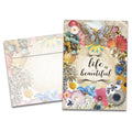 Load image into Gallery viewer, The cover of Tree-Free&#39;s Life Is Beautiful All Occasion Card card, along with its matching envelope.
