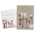 Load image into Gallery viewer, The cover of Tree-Free&#39;s Bird Brained Birthday card, along with its matching envelope.
