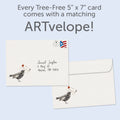 Load image into Gallery viewer, The envelope for Tree-Free’s Sending Love Support Card card, along with the following text: “Every Tree-Free 5x7 card comes with a matching ARTvelope!”
