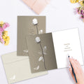 Load image into Gallery viewer, The inside of Tree-Free’s Joy And Sorrow Sympathy Card card, with the cover and envelope in the background.
