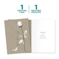 Load image into Gallery viewer, The cover and inside of Tree-Free’s Joy And Sorrow Sympathy Card card, along with the following text: “1 greeting card, 1 matching envelope”
