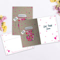 Load image into Gallery viewer, The inside of Tree-Free’s Tlc Rx card, with the cover and envelope in the background.
