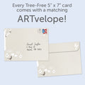 Load image into Gallery viewer, The envelope for Tree-Free’s Happy Retirement Retirement Card card, along with the following text: “Every Tree-Free 5x7 card comes with a matching ARTvelope!”
