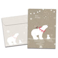 Load image into Gallery viewer, The cover of Tree-Free&#39;s Sweet Polar Christmas Christmas Card card, along with its matching envelope.
