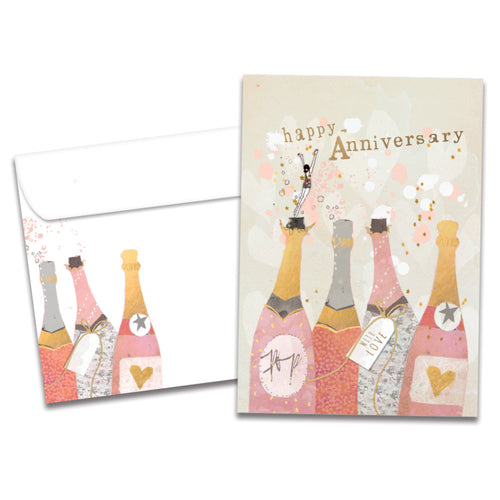 The cover of Tree-Free's Champagne Wishes card, along with its matching envelope.