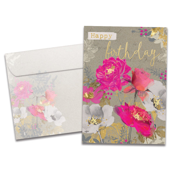 The cover of Tree-Free's Beautiful Birthday Wishes card, along with its matching envelope.