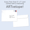 Load image into Gallery viewer, The envelope for Tree-Free’s Inuit Proverb Sympathy Card card, along with the following text: “Every Tree-Free 5x7 card comes with a matching ARTvelope!”

