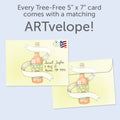Load image into Gallery viewer, The envelope for Tree-Free’s Awesome Sauce Birthday card, along with the following text: “Every Tree-Free 5x7 card comes with a matching ARTvelope!”
