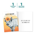 Load image into Gallery viewer, The cover and inside of Tree-Free’s Hanging with the Gnomies card, along with the following text: “1 greeting card, 1 matching envelope”
