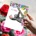 Load image into Gallery viewer, Lifestyle image(s) featuring Tree-Free’s Let&#39;s Hang Love Card card
