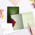 Load image into Gallery viewer, The inside of Tree-Free’s Remnants Of Magic Friendship Card card, with the cover and envelope in the background.
