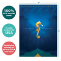Load image into Gallery viewer, The cover of Tree-Free’s Rare Jewel Encouragement Card card with lines demonstrating its 5x7 dimensions, along with the following text: “100% PCW recycled paper, proudly made in the USA, sustainably printed on extra-thick card stock”
