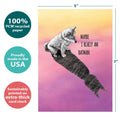 Load image into Gallery viewer, The cover of Tree-Free’s Really Batman card with lines demonstrating its 5x7 dimensions, along with the following text: “100% PCW recycled paper, proudly made in the USA, sustainably printed on extra-thick card stock”
