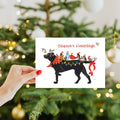 Load image into Gallery viewer, Lifestyle image(s) featuring Tree-Free&#39;s Bird Dog Christmas Christmas Card card
