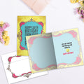 Load image into Gallery viewer, The inside of Tree-Free’s Wink Emoji Birthday card, with the cover and envelope in the background.
