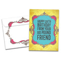 Load image into Gallery viewer, The cover of Tree-Free&#39;s Wink Emoji Birthday card, along with its matching envelope.
