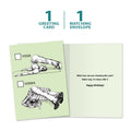 Load image into Gallery viewer, The cover and inside of Tree-Free’s Yoga Or Vodka card, along with the following text: “1 greeting card, 1 matching envelope”
