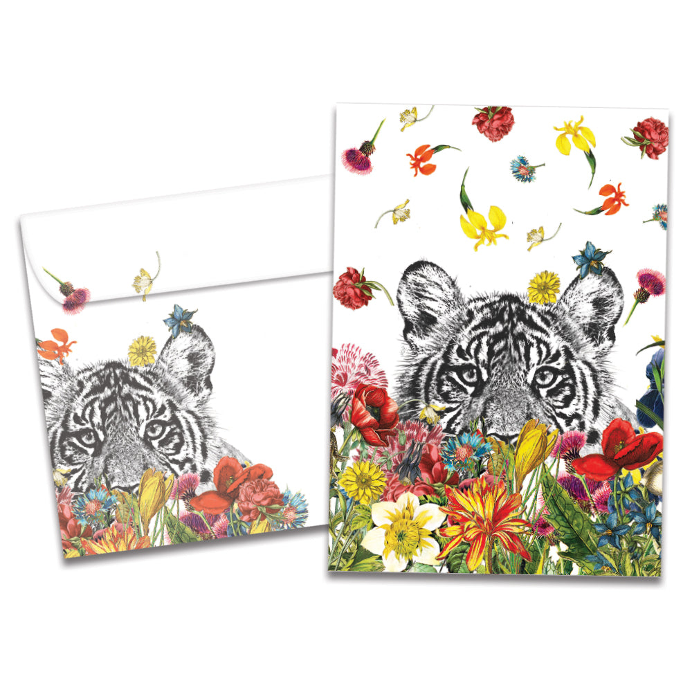 White Tiger Flowers All Occasion Card