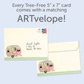 Load image into Gallery viewer, The envelope for Tree-Free’s Hippie Camper card, along with the following text: “Every Tree-Free 5x7 card comes with a matching ARTvelope!”
