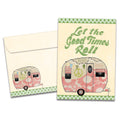 Load image into Gallery viewer, The cover of Tree-Free&#39;s Hippie Camper card, along with its matching envelope.
