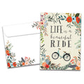 Load image into Gallery viewer, The cover of Tree-Free&#39;s Beautiful Ride Support Card card, along with its matching envelope.
