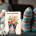 Load image into Gallery viewer, Lifestyle image(s) featuring Tree-Free&#39;s Purrrfect Self Get Well Card card
