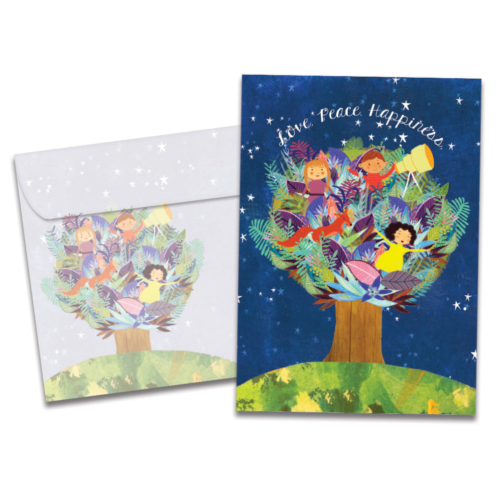 Children Tree Christmas Card