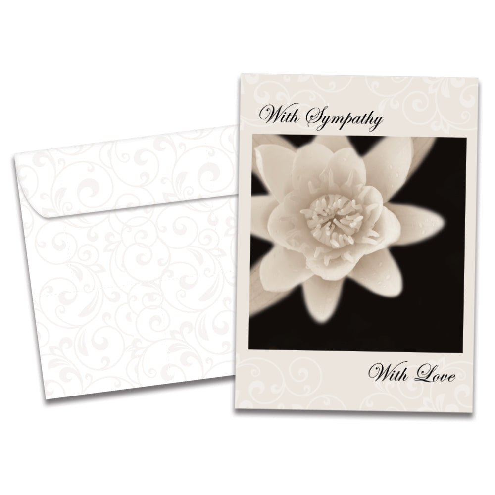 The cover of Tree-Free's Thoughts And Hearts card, along with its matching envelope.