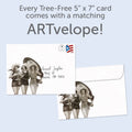 Load image into Gallery viewer, The envelope for Tree-Free’s How Much Fun Friendship Card card, along with the following text: “Every Tree-Free 5x7 card comes with a matching ARTvelope!”
