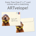 Load image into Gallery viewer, The envelope for Tree-Free’s A Lot Of Balls card, along with the following text: “Every Tree-Free 5x7 card comes with a matching ARTvelope!”
