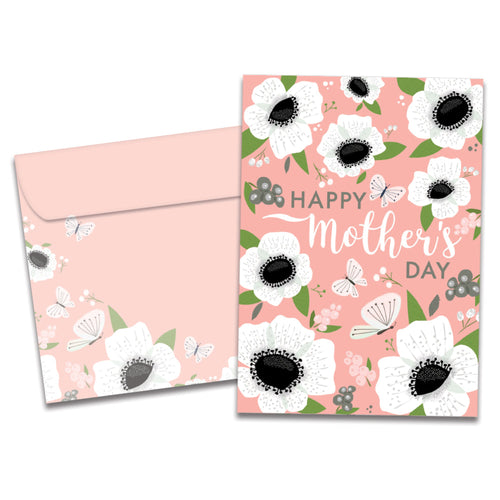 The cover of Tree-Free's Celebrated Mother card, along with its matching envelope.